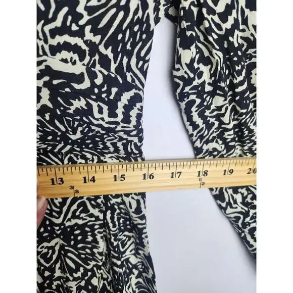 BA&SH Lia printed pleated crepe mini dress sz 8 3/4 sleeve beachy festival boho - Picture 11 of 12